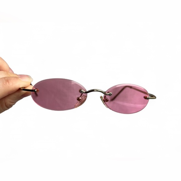 Cute Pink Oval Summer Boho Beachy Coastal Girlie Girl Sunglasses - Picture 2 of 7